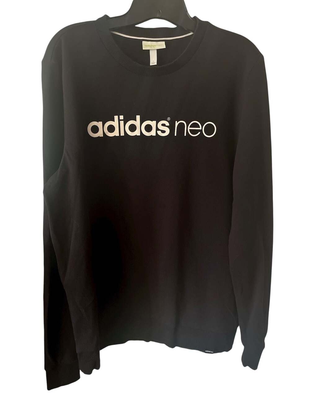 Adidas Neo Black Spellout Crewneck Sweatshirt Men's Size Large